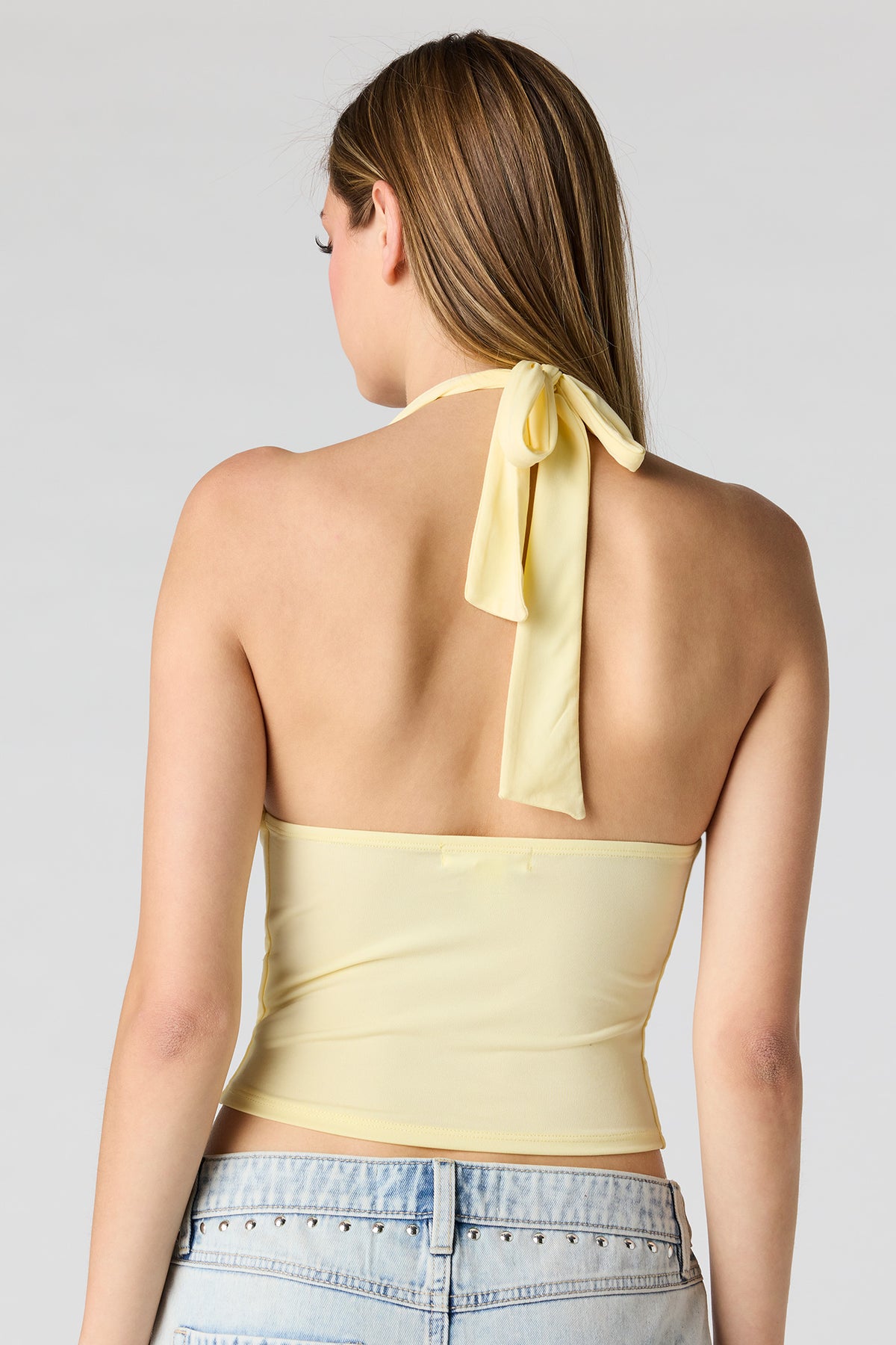 Alt View 2. Contour Halter Top - Yellow