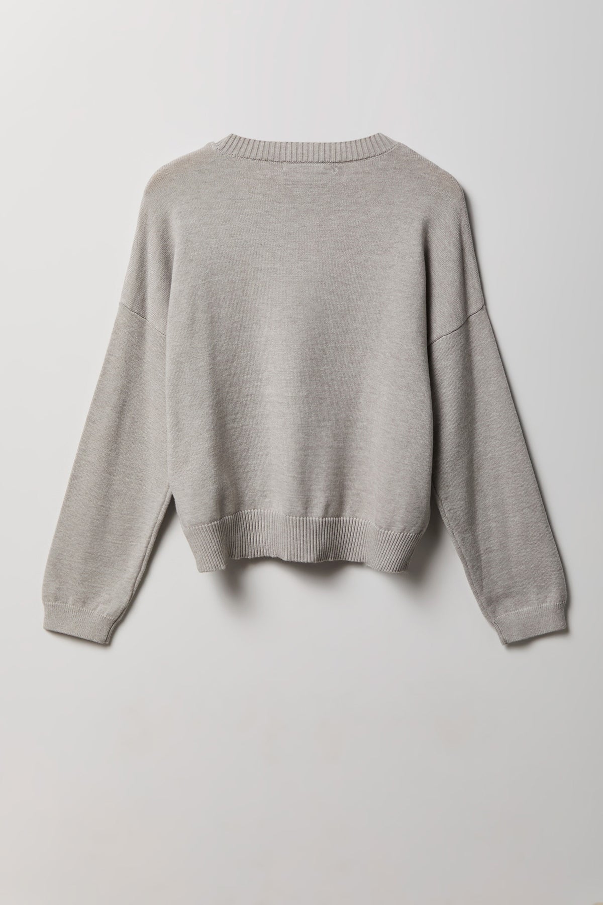 Alt View 5. Jacquard Knit Sweater - Heather Grey