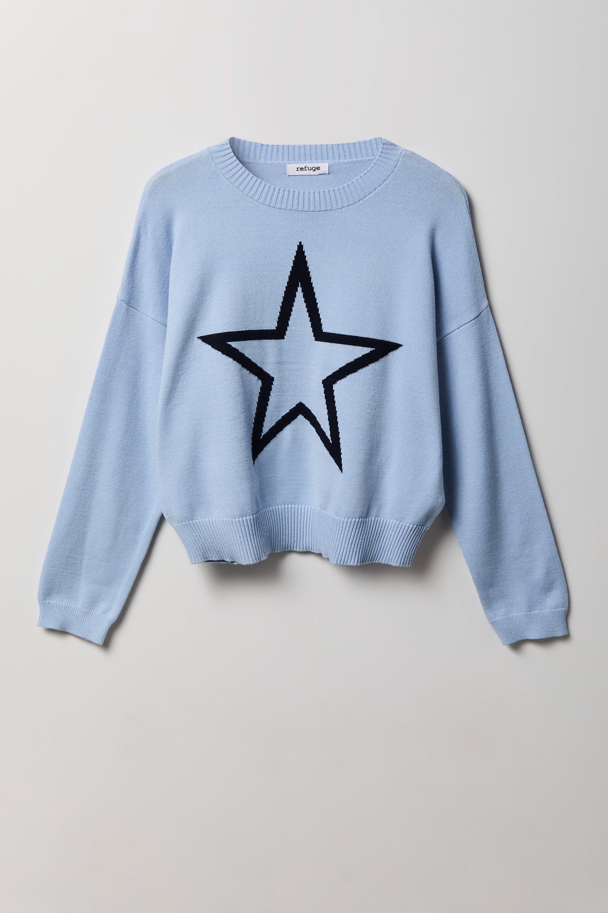 Alt View 4. Jacquard Knit Sweater - Light Blue