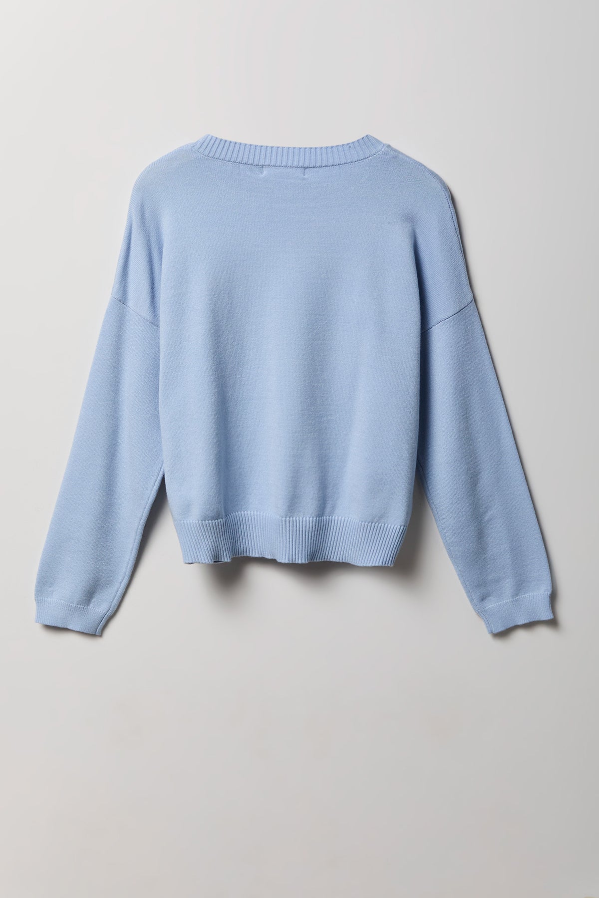 Alt View 5. Jacquard Knit Sweater - Light Blue