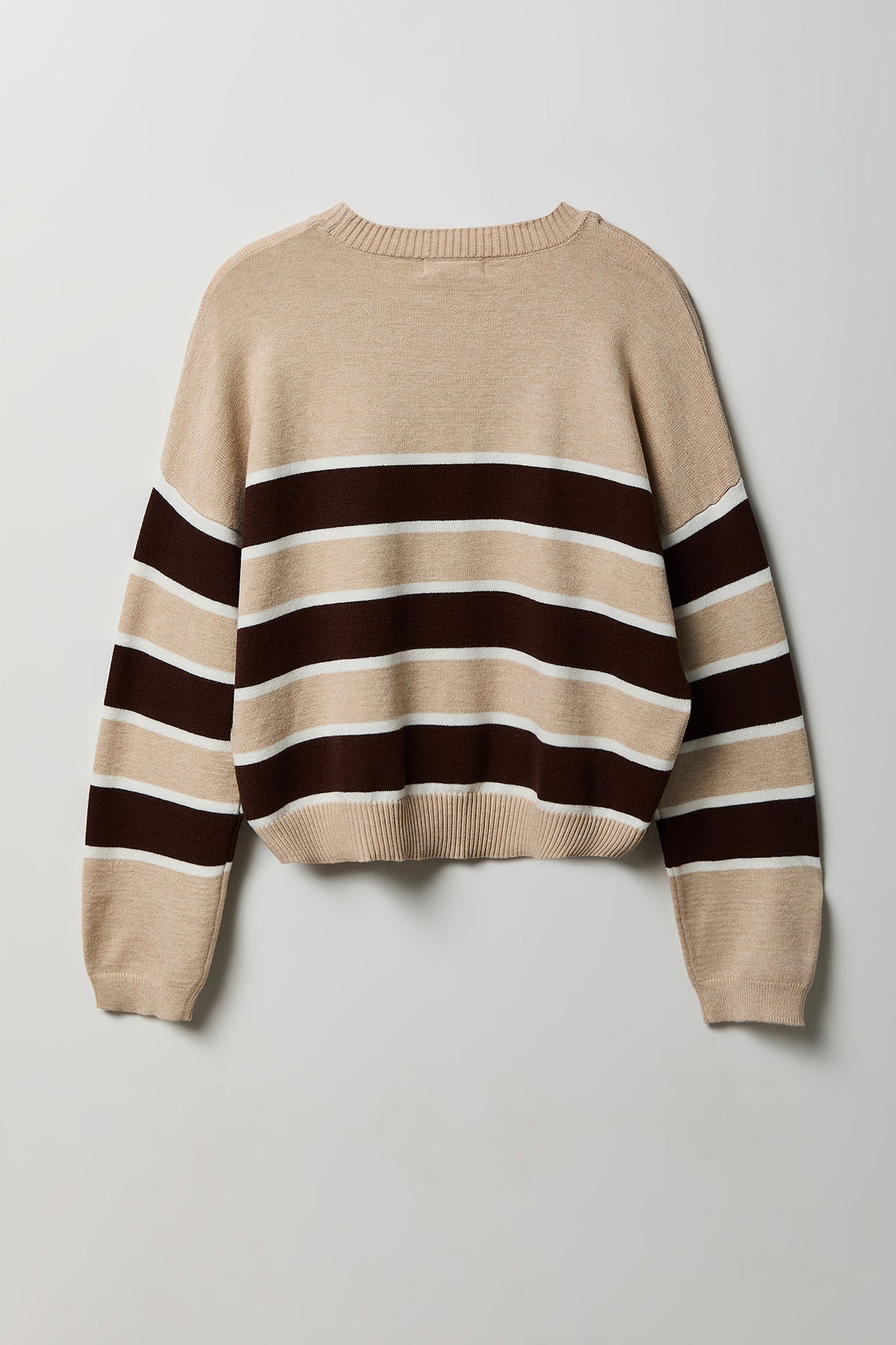 Alt View 5. Striped Crewneck Sweater - Oatmeal