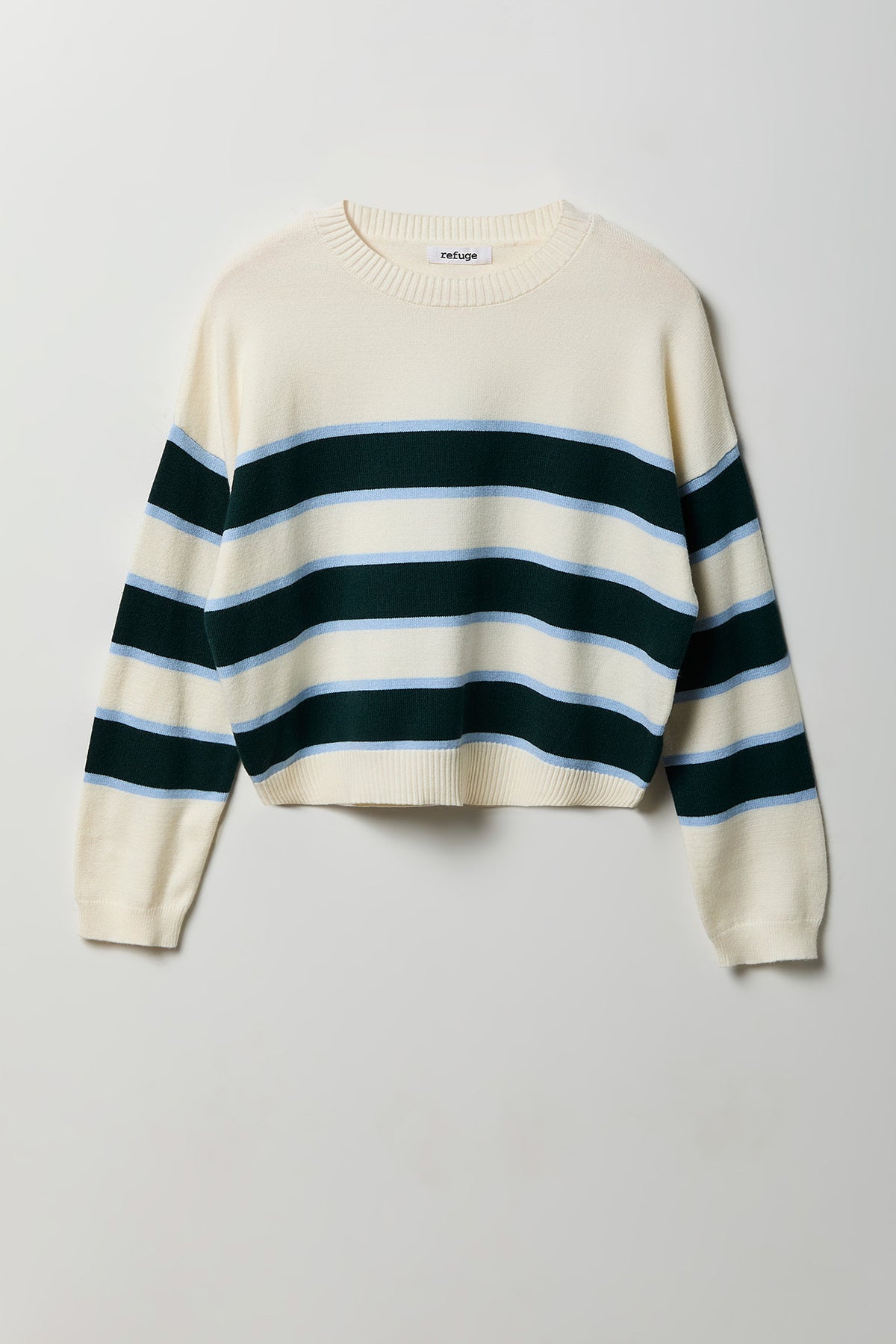 Alt View 4. Striped Crewneck Sweater - Ivory
