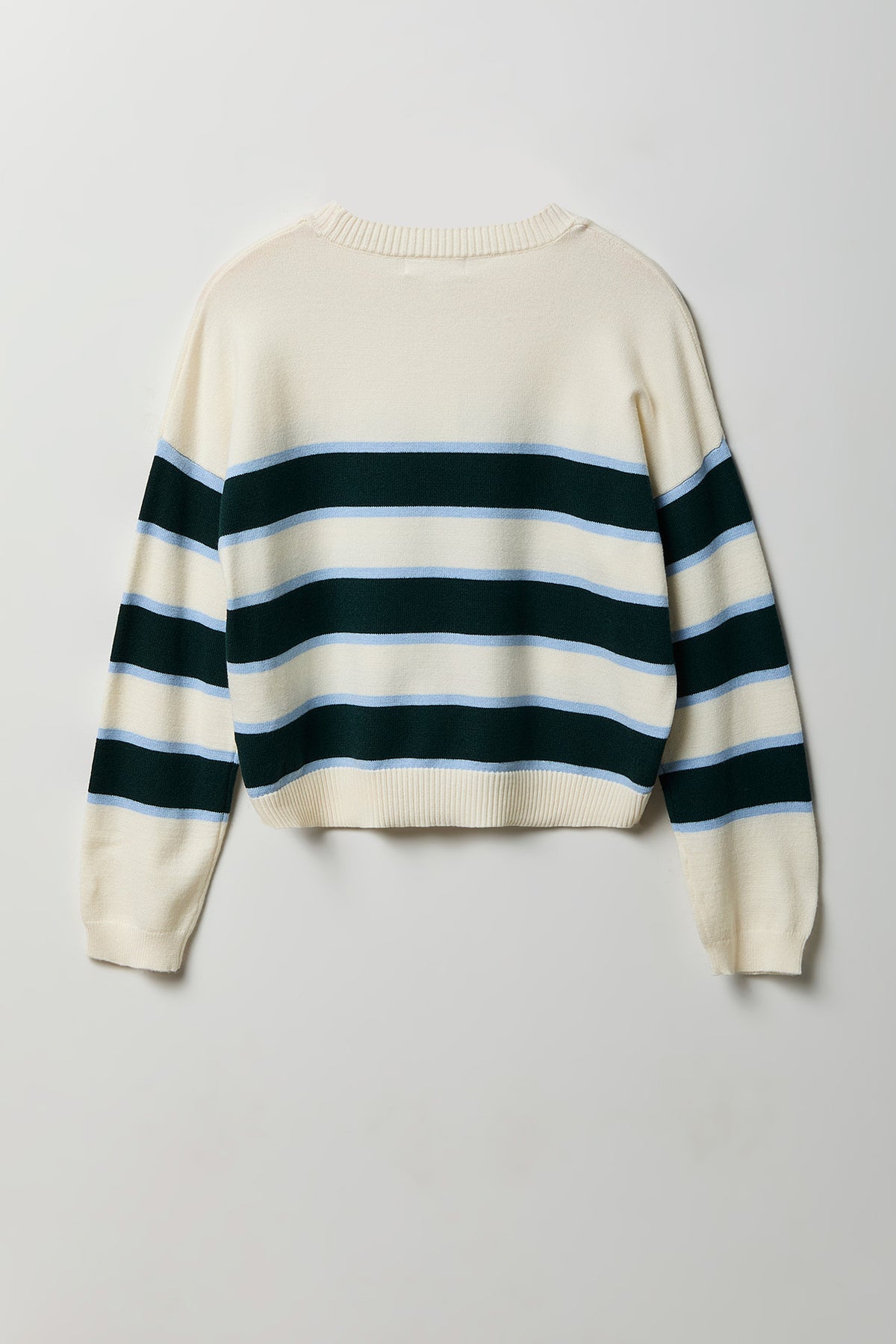 Alt View 5. Striped Crewneck Sweater - Ivory