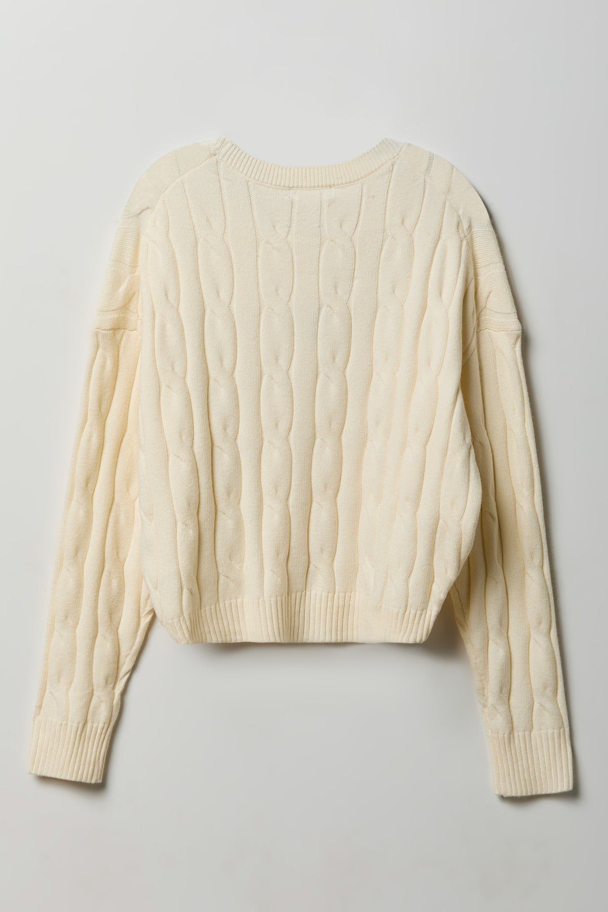 Alt View 2. Cable Knit Sweater - Ivory