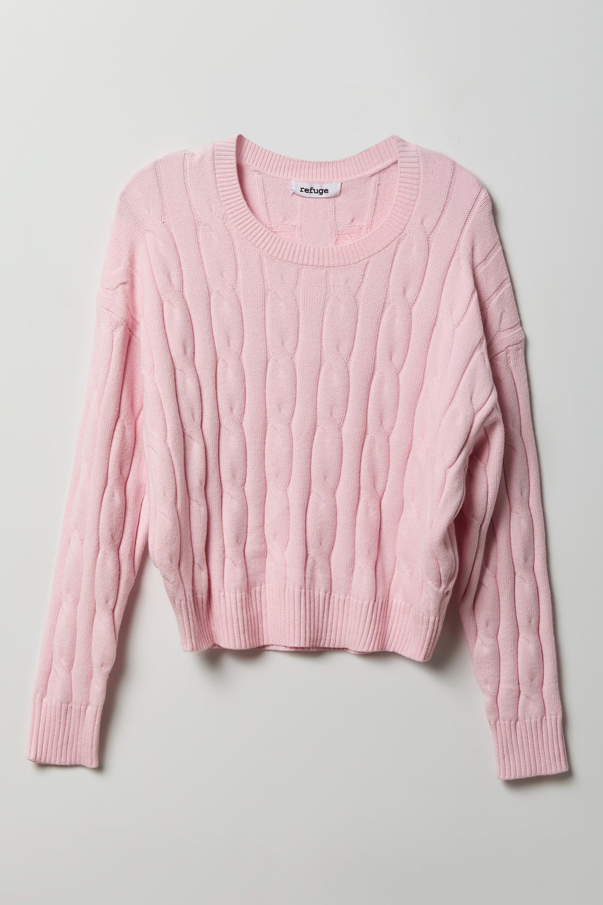 Cable Knit Sweater - Light Pink