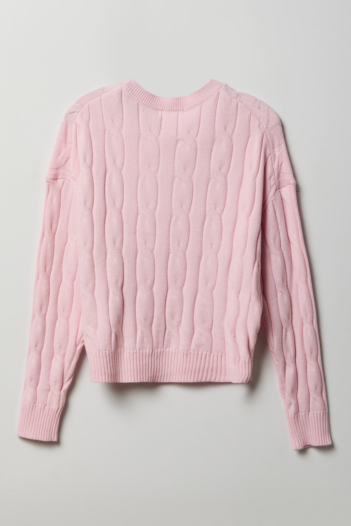 Alt View 2. Cable Knit Sweater - Light Pink