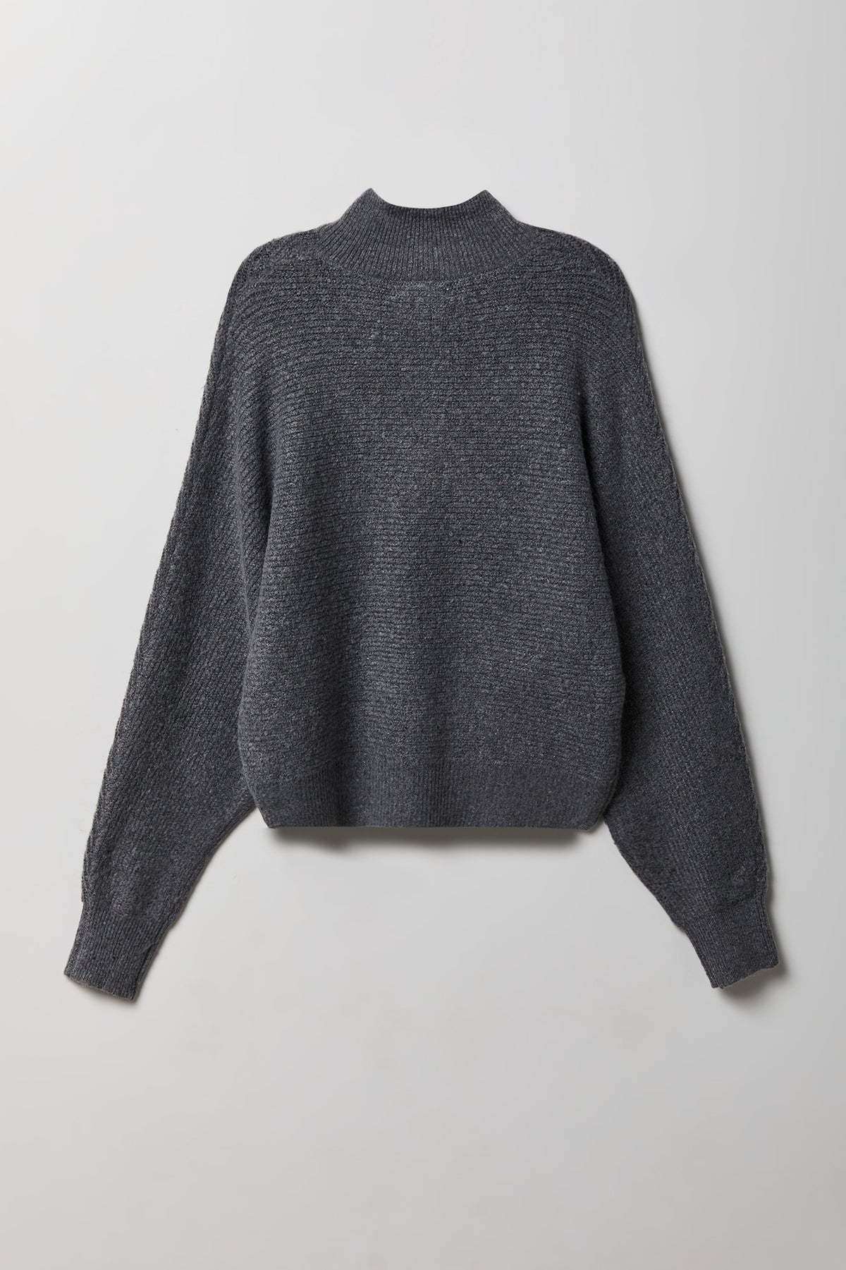 Alt View 2. Mossy Knit Polo Sweater - Charcoal