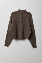 Mossy Knit Polo Sweater