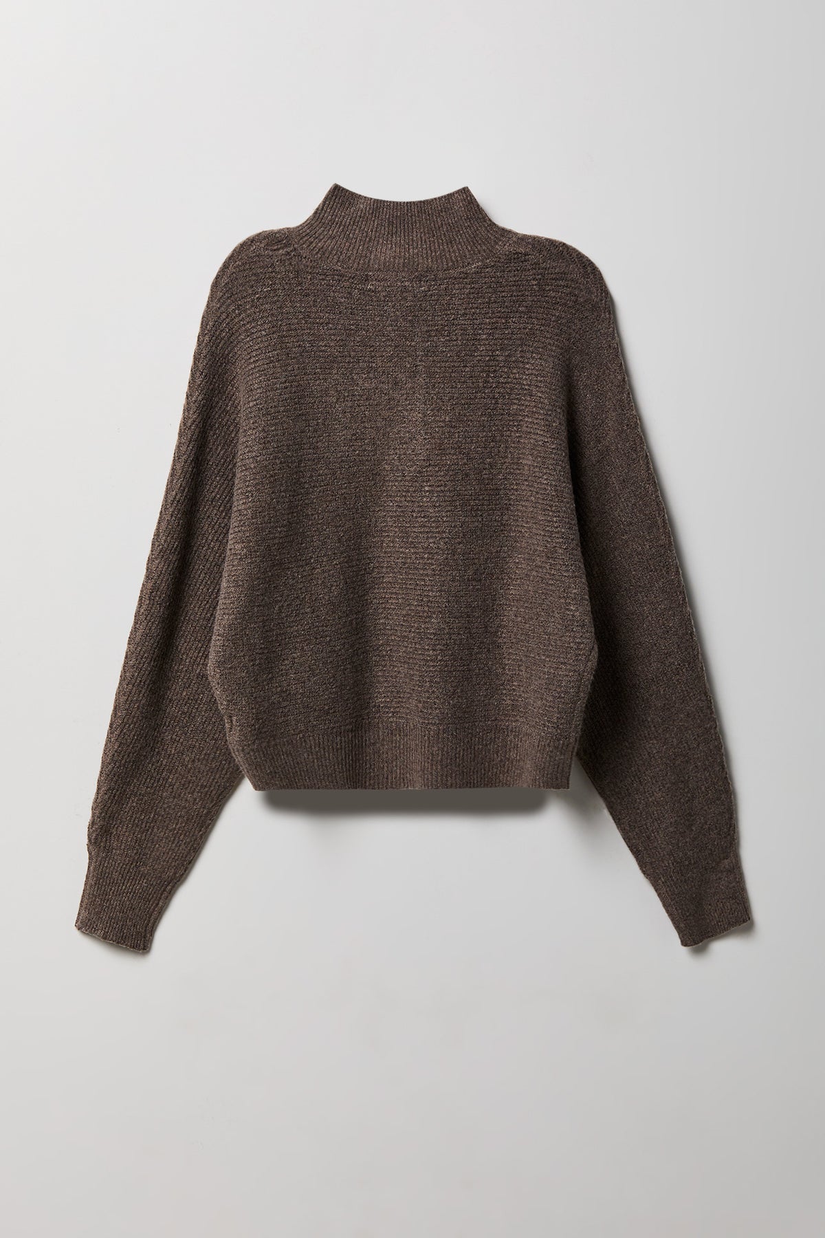 Alt View 2. Mossy Knit Polo Sweater - Dark Brown
