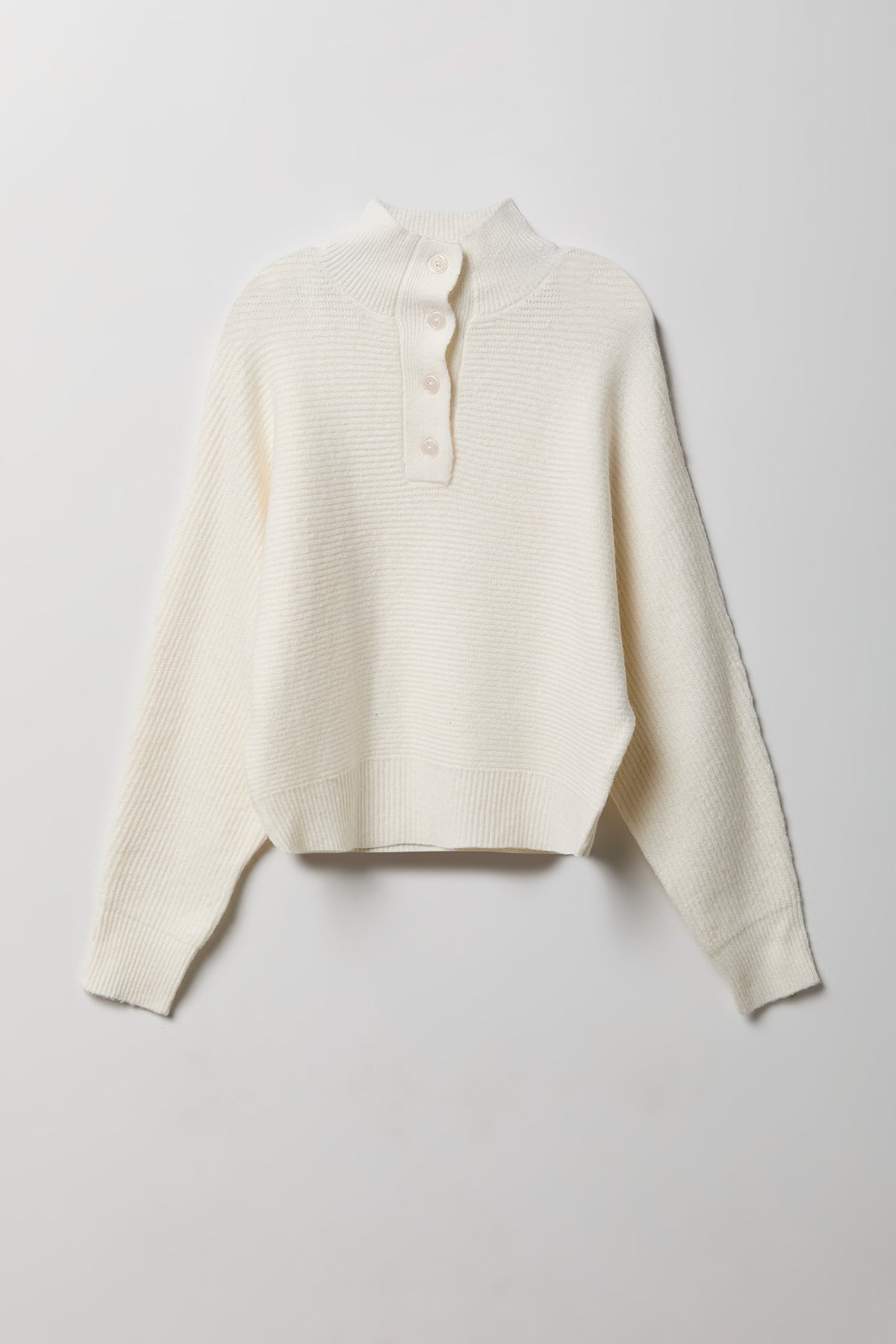Mossy Knit Polo Sweater - Ivory