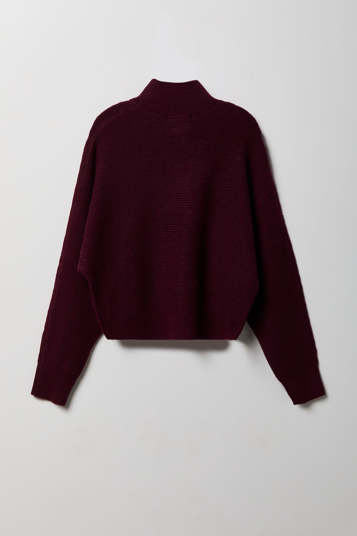 Alt View 2. Mossy Knit Polo Sweater - Burgundy