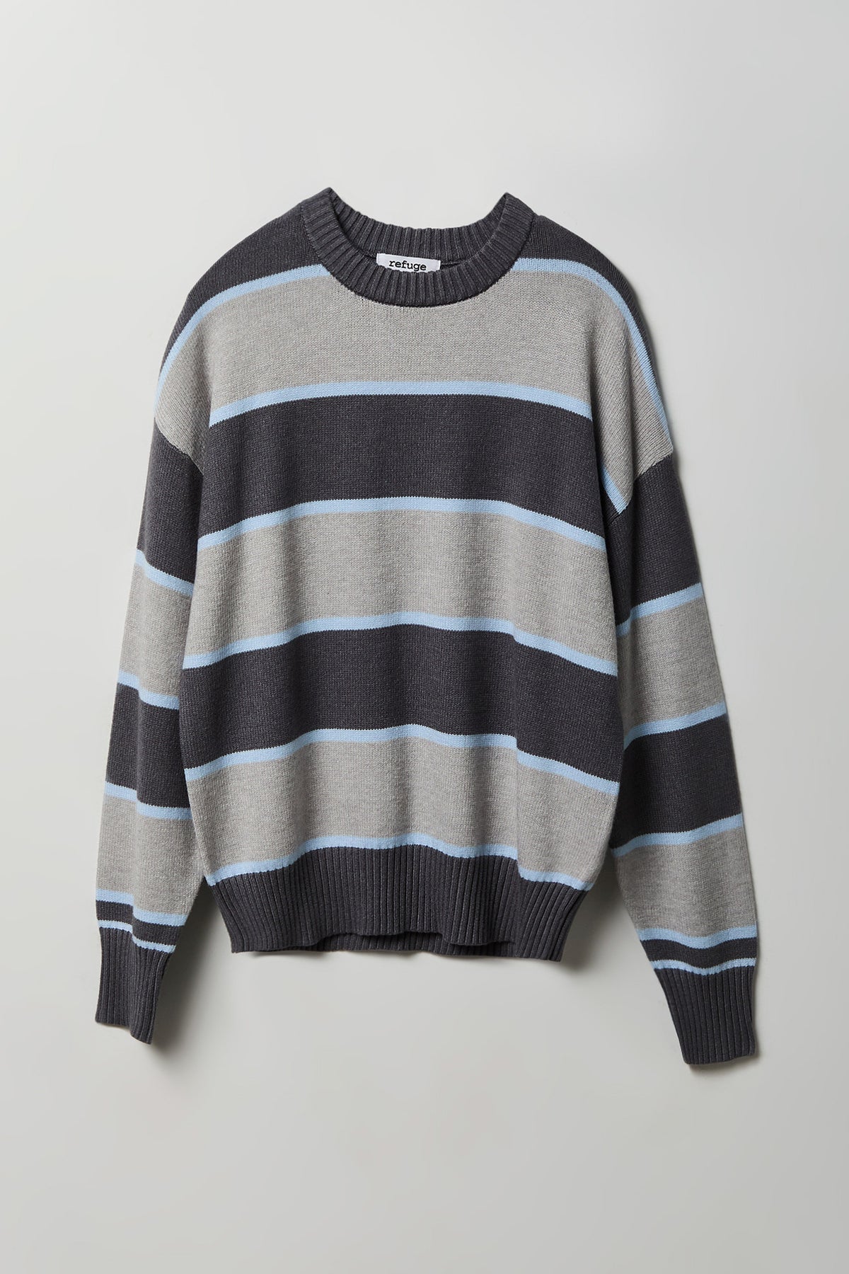 Oversized Striped Sweater - Charcoal