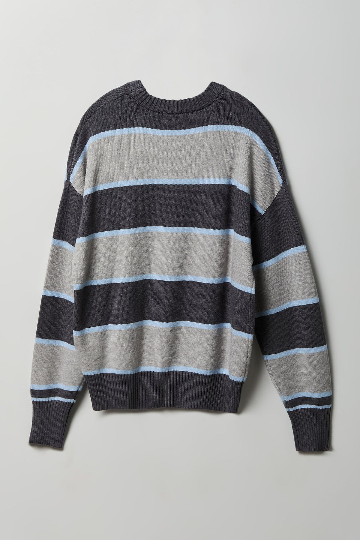 Alt View 2. Oversized Striped Sweater - Charcoal