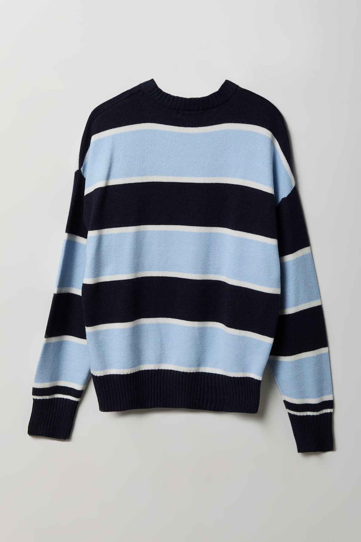 Alt View 2. Oversized Striped Sweater - Navy