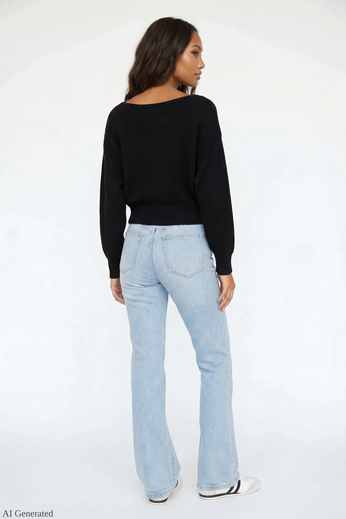 Alt View 3. Dolman Sweater Black Back Resized - Black