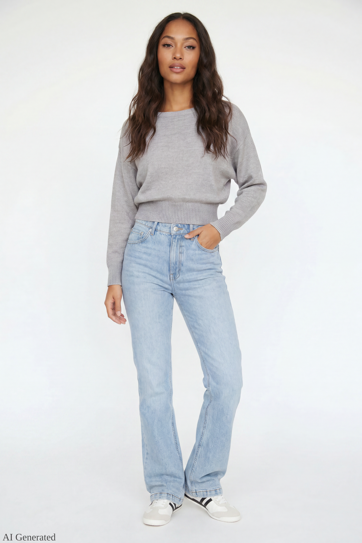 Alt View 2. Dolman Sweater Heather Grey Front Resized - Heather Grey