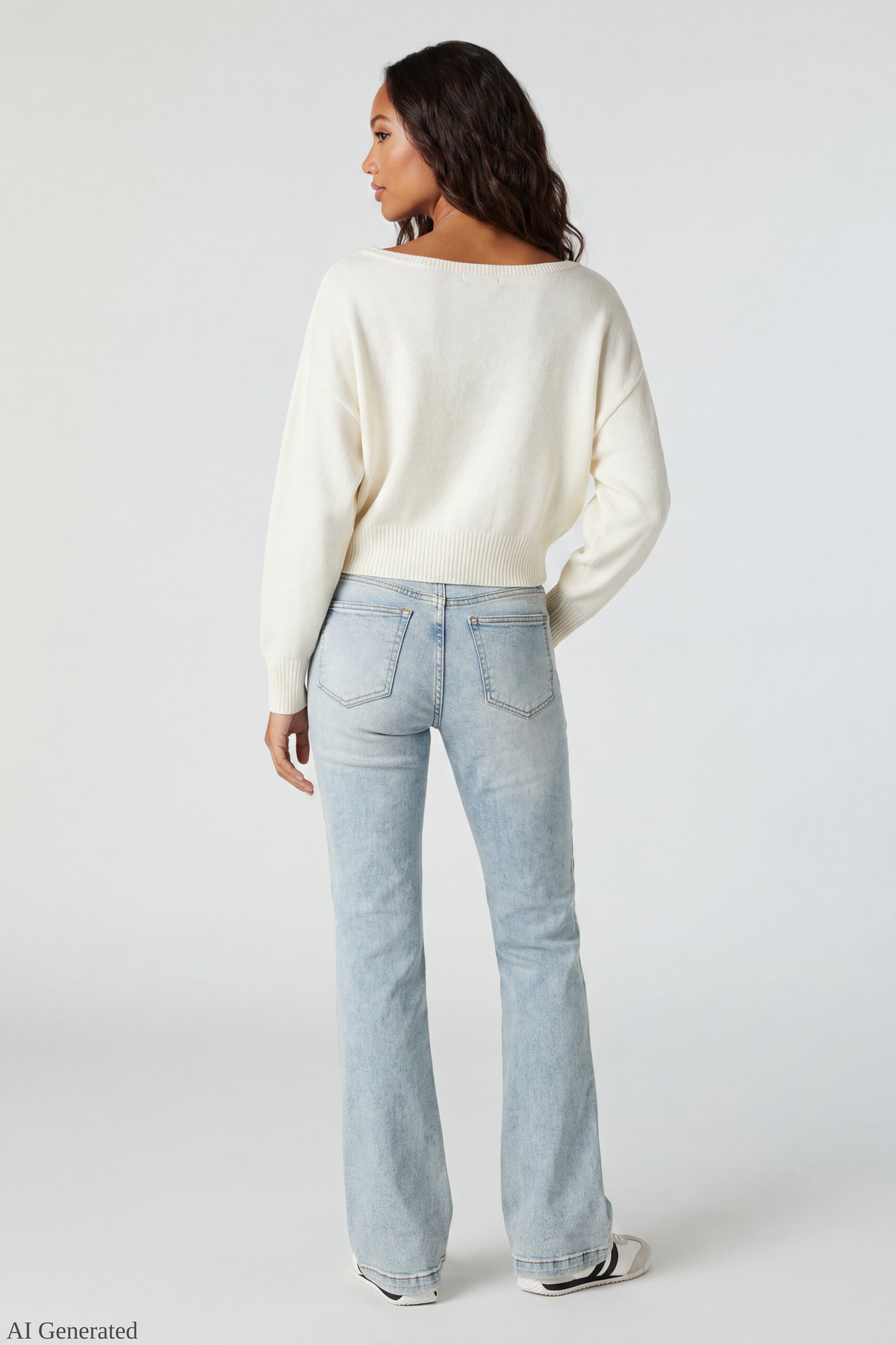 Alt View 2. Dolman Sweater Ivory Back Resized - Ivory