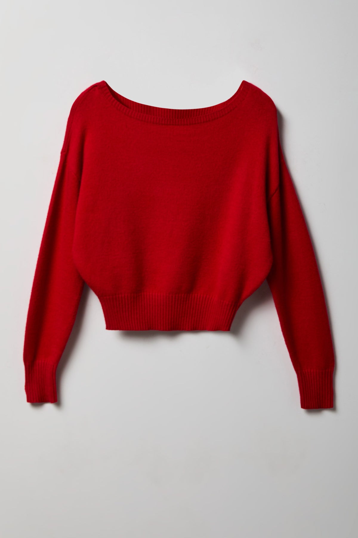 Dolman Sleeve Sweater - Red