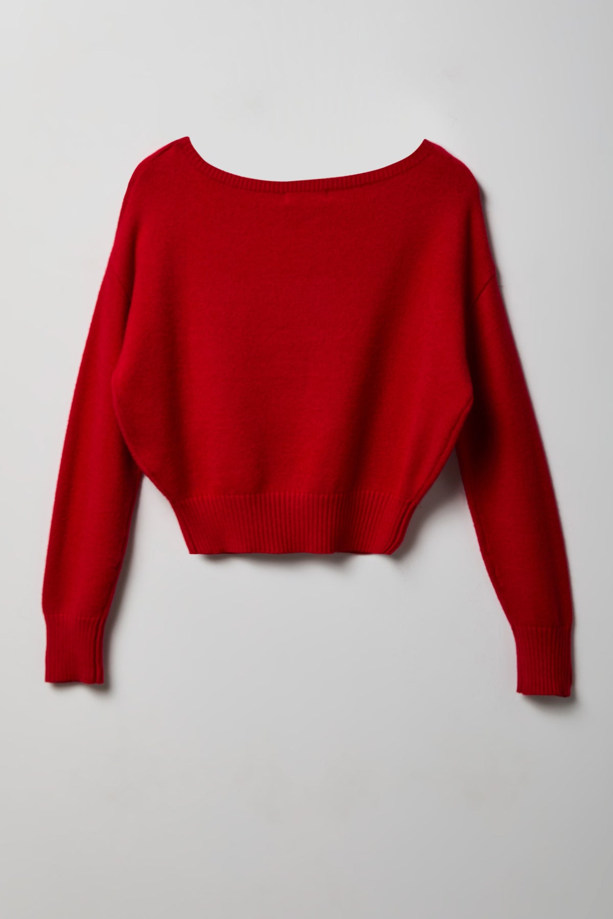Alt View 2. Dolman Sleeve Sweater - Red