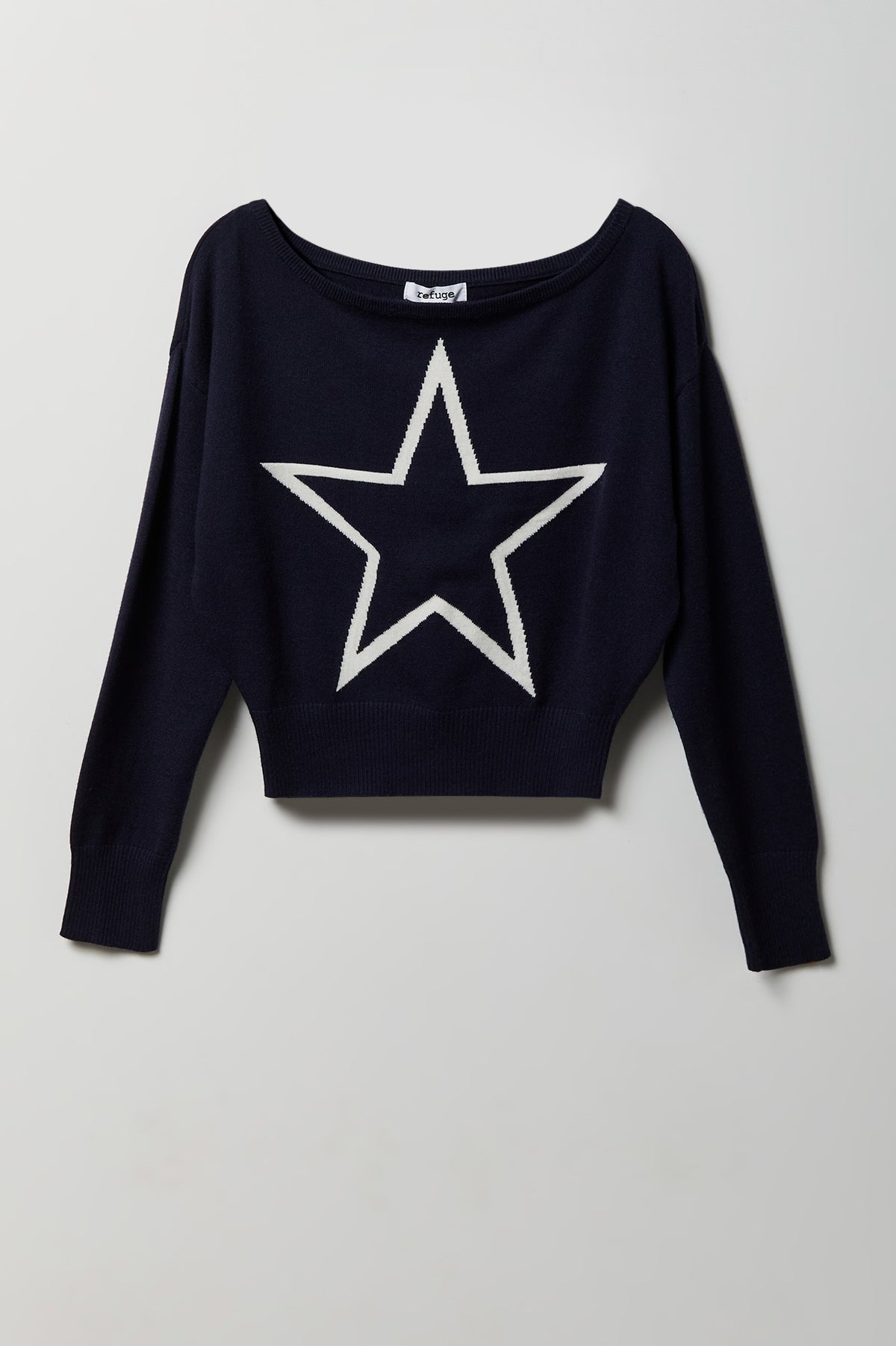 Alt View 5. Jacquard Knit Cinched Sweater - Navy