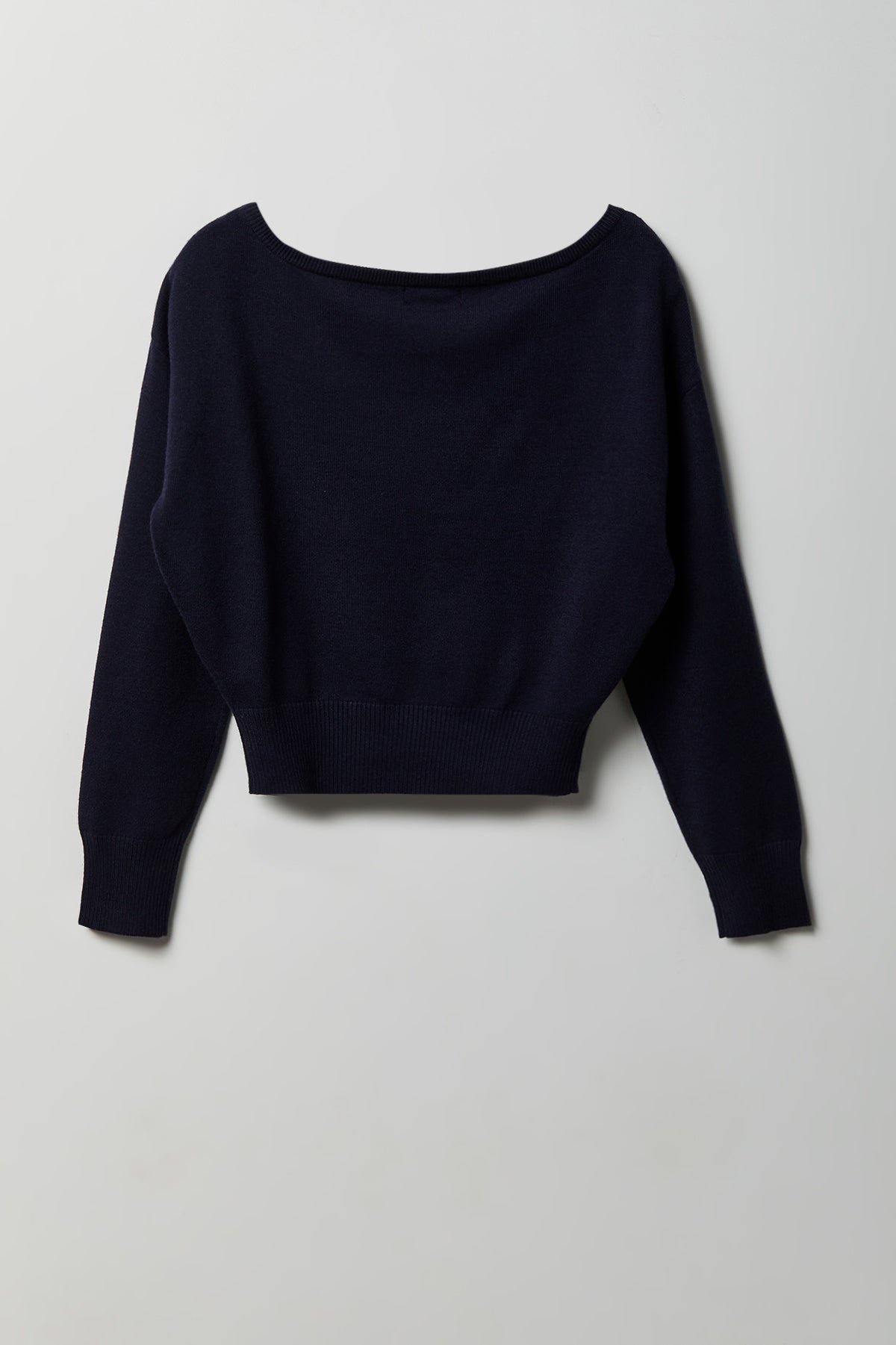 Alt View 6. Jacquard Knit Cinched Sweater - Navy