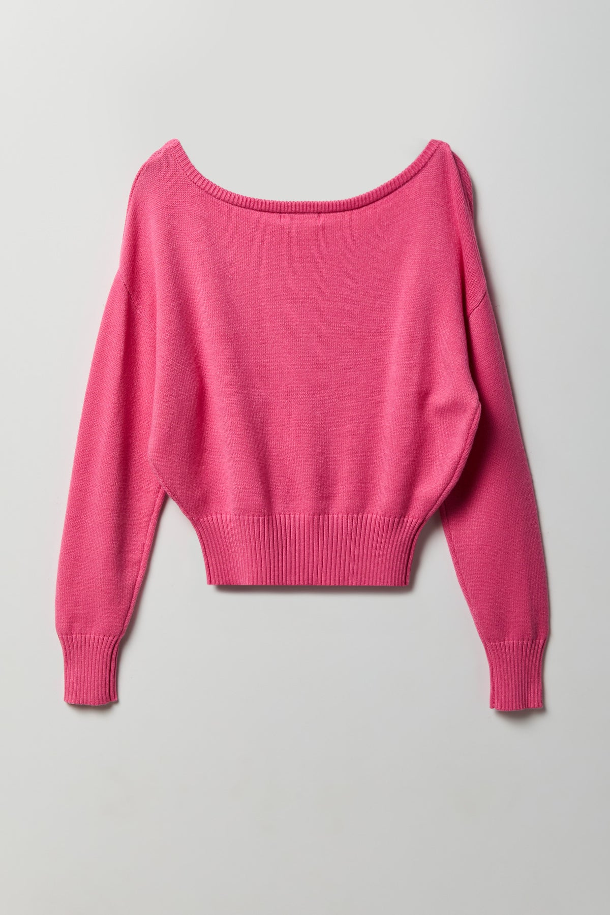 Alt View 6. Jacquard Knit Cinched Sweater - Pink