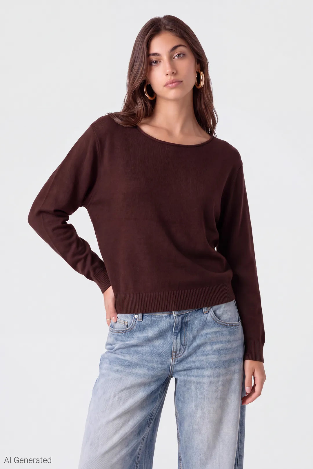 Knit Sweater - Brown