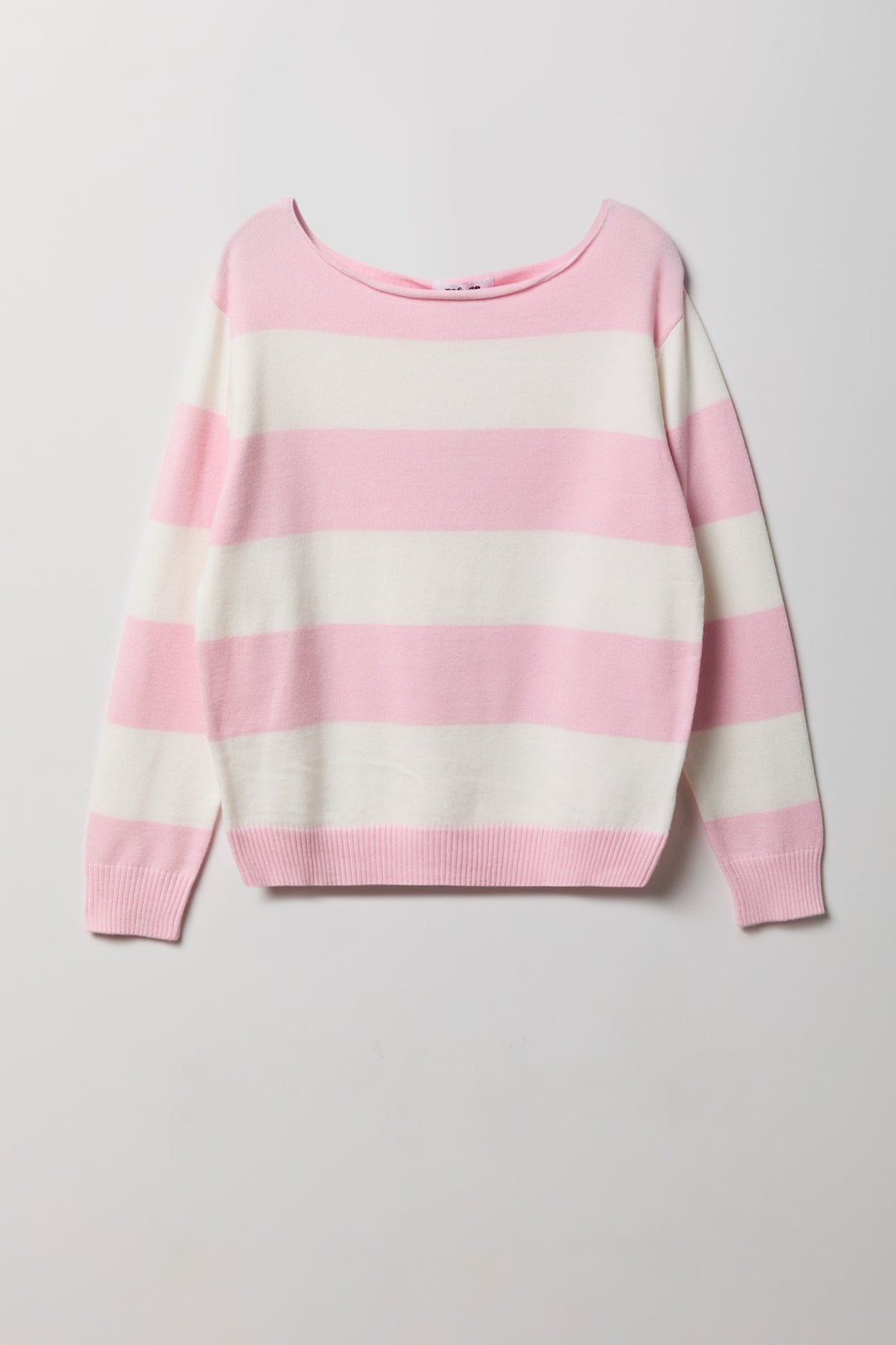 Striped Boatneck Sweater - Pink