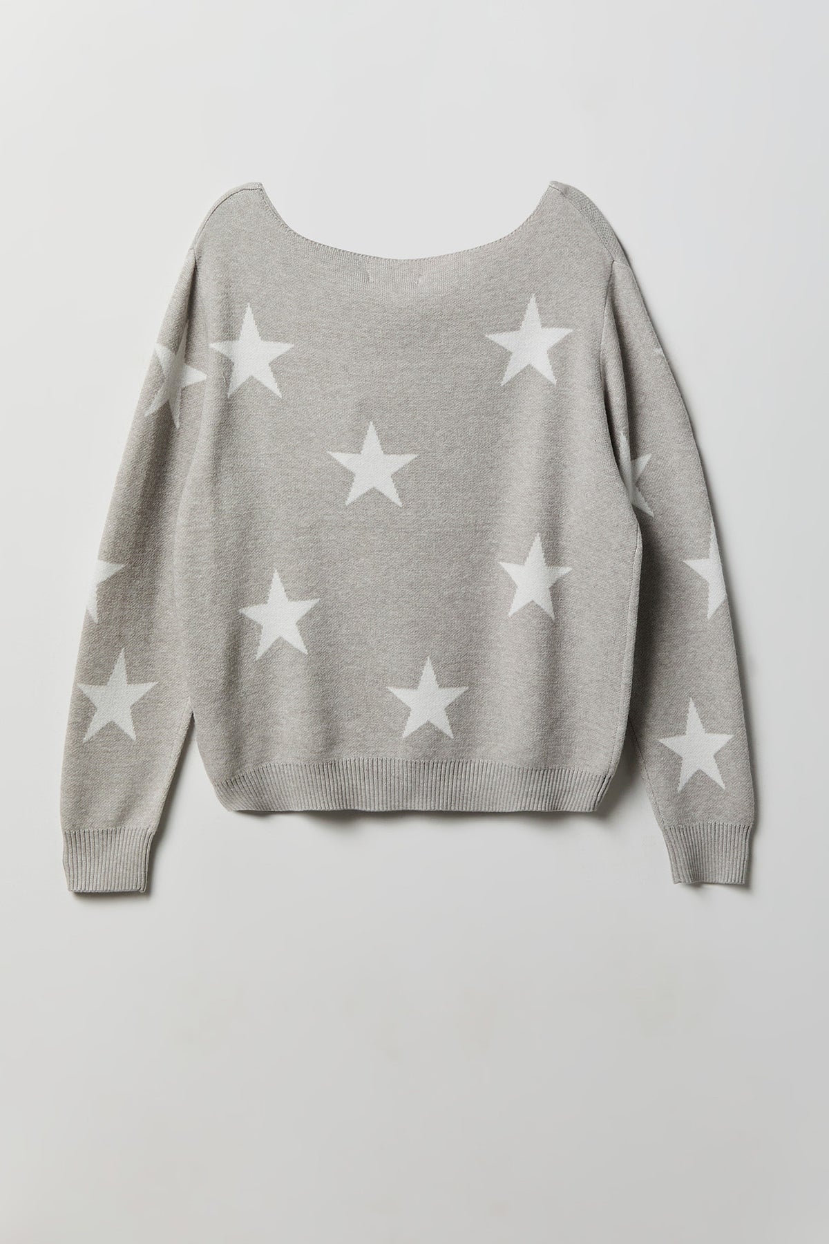 Alt View 2. Star Boatneck Sweater - Heather Grey