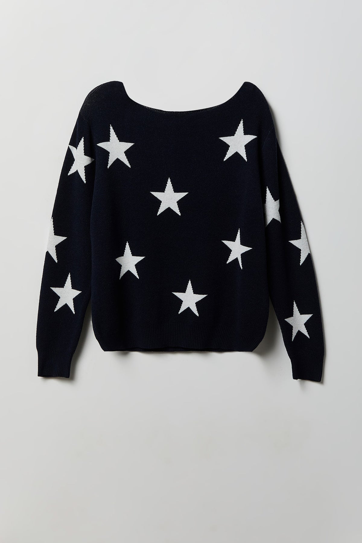 Star Boatneck Sweater - Navy