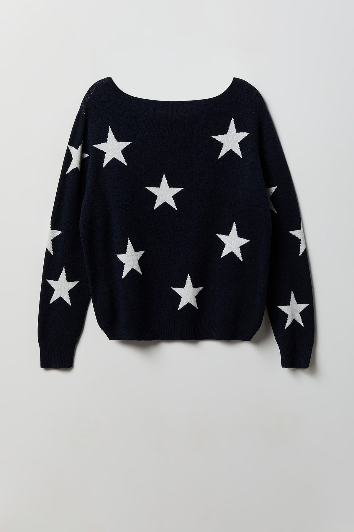 Alt View 2. Star Boatneck Sweater - Navy