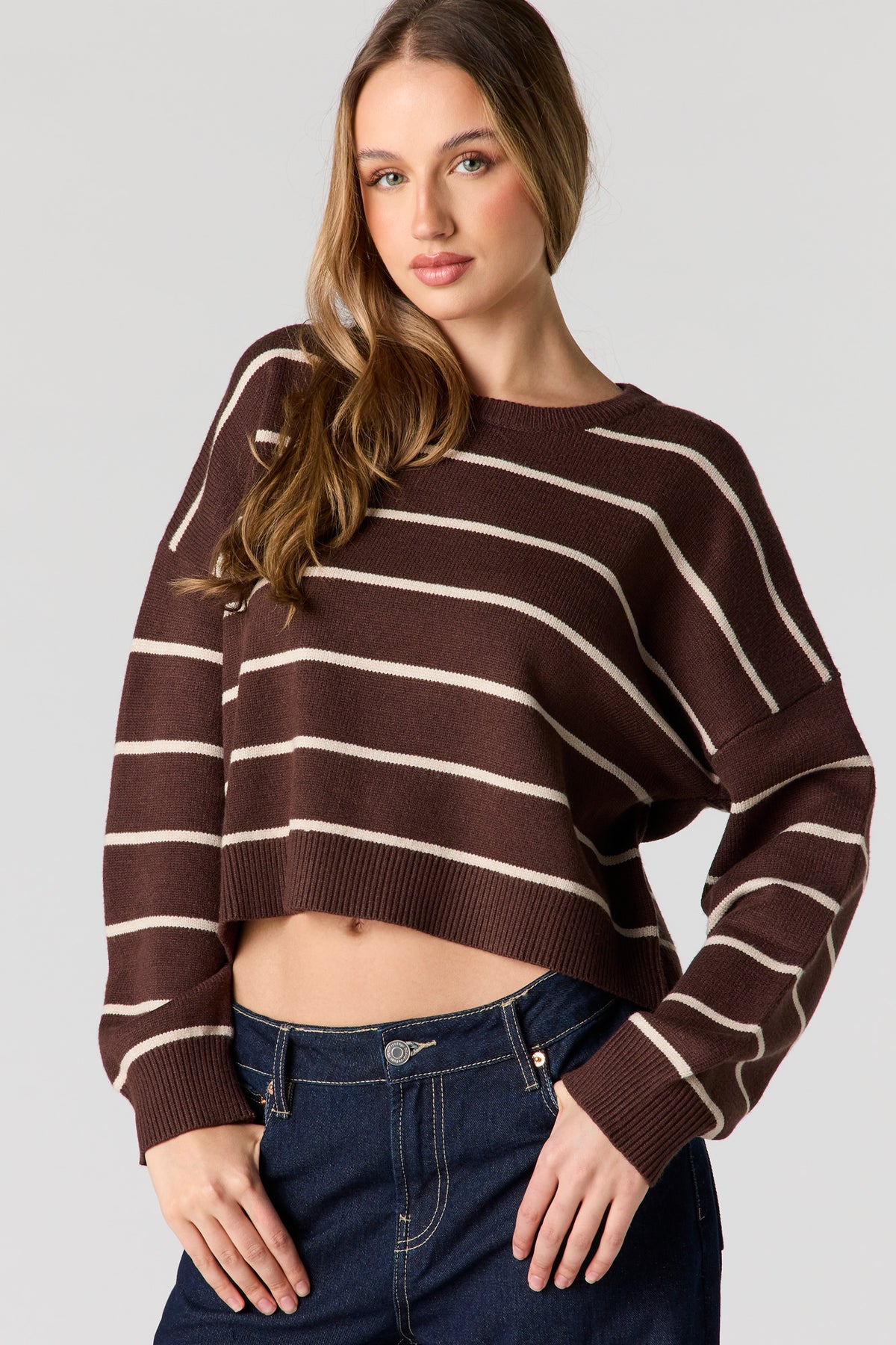 Striped Sweater - Brown