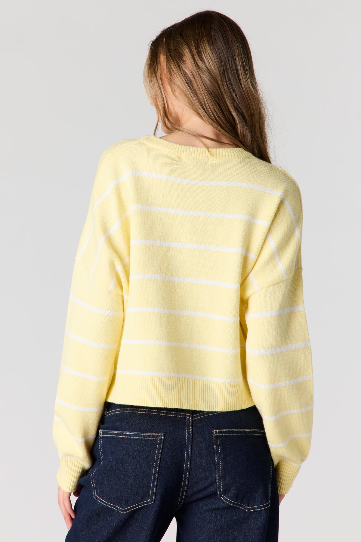 Alt View 2. Striped Sweater - Yellow