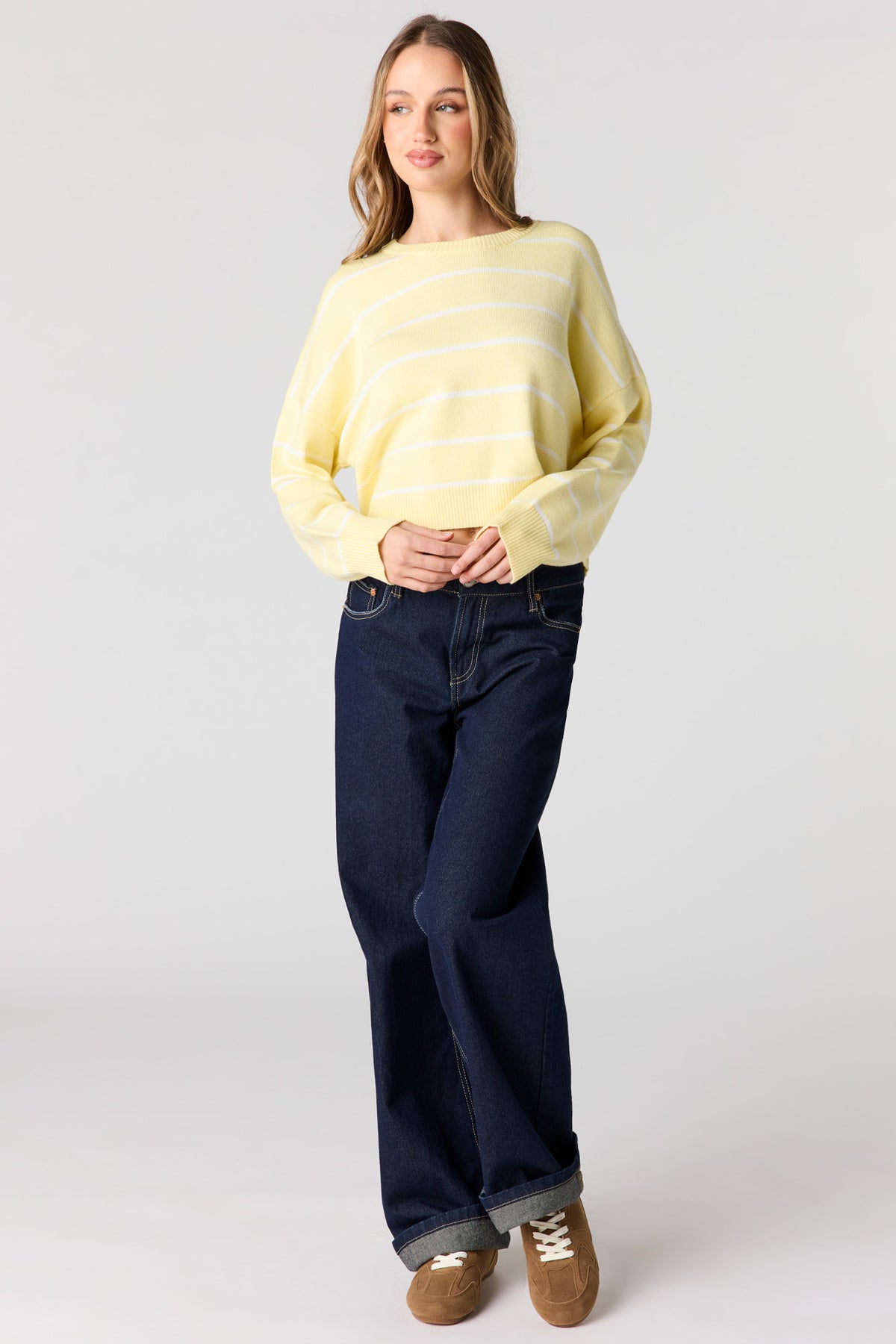 Alt View 3. Striped Sweater - Yellow