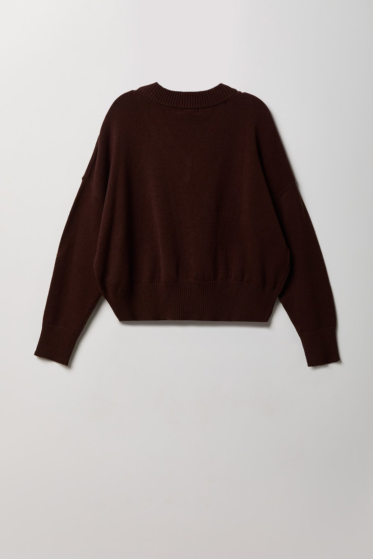 Alt View 2. V-Neck Sweater - Brown