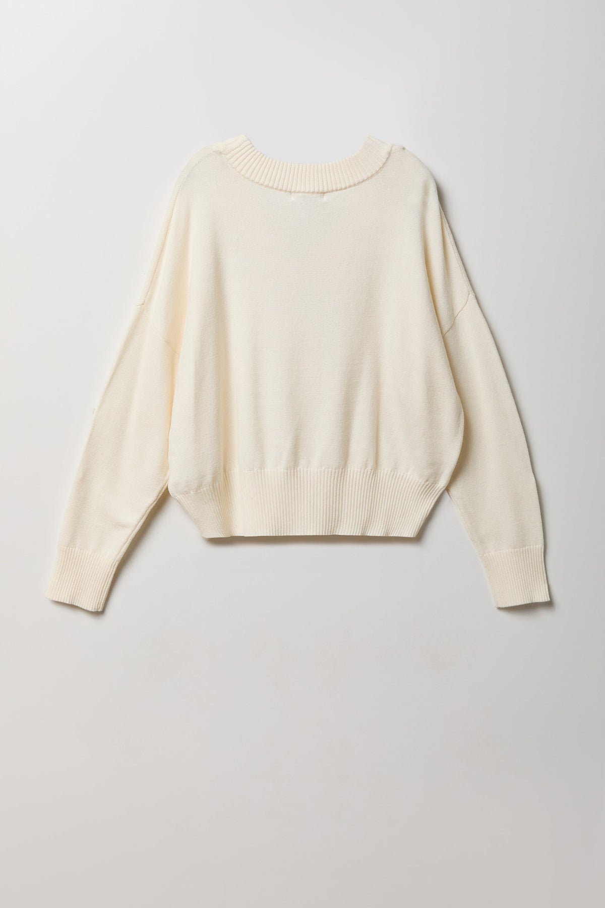 Alt View 2. V-Neck Sweater - Ivory
