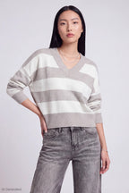 Striped V-Neck Sweater