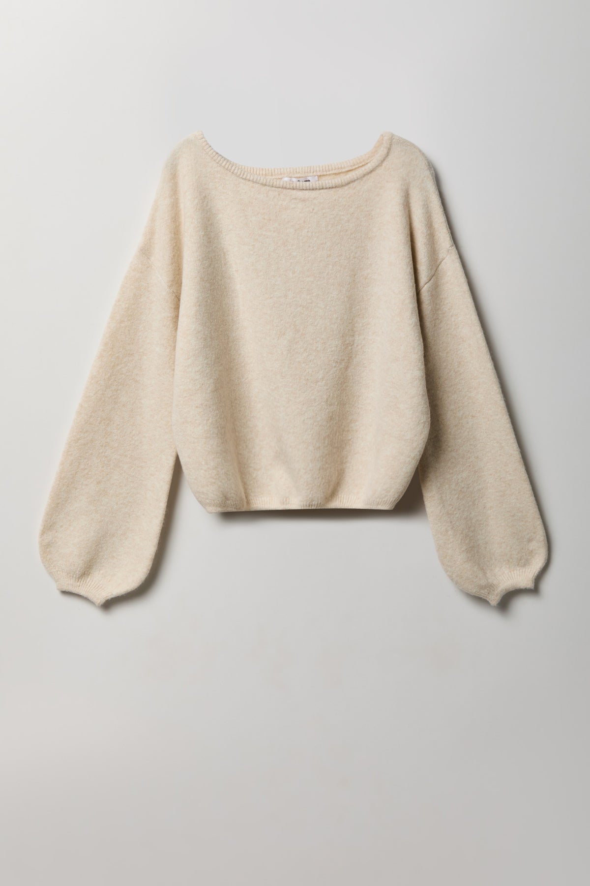 Mossy Knit Boatneck Sweater - Oatmeal