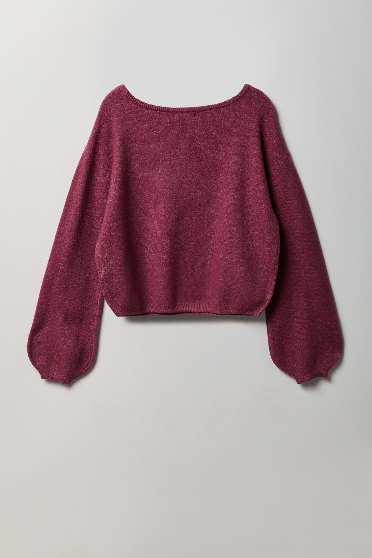Alt View 2. Mossy Knit Boatneck Sweater - Plum