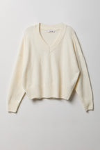 Mossy Knit V-Neck Sweater