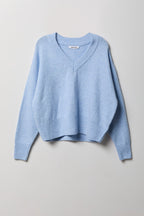 Mossy Knit V-Neck Sweater