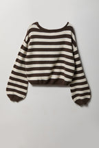Striped Mossy Knit Boatneck Sweater