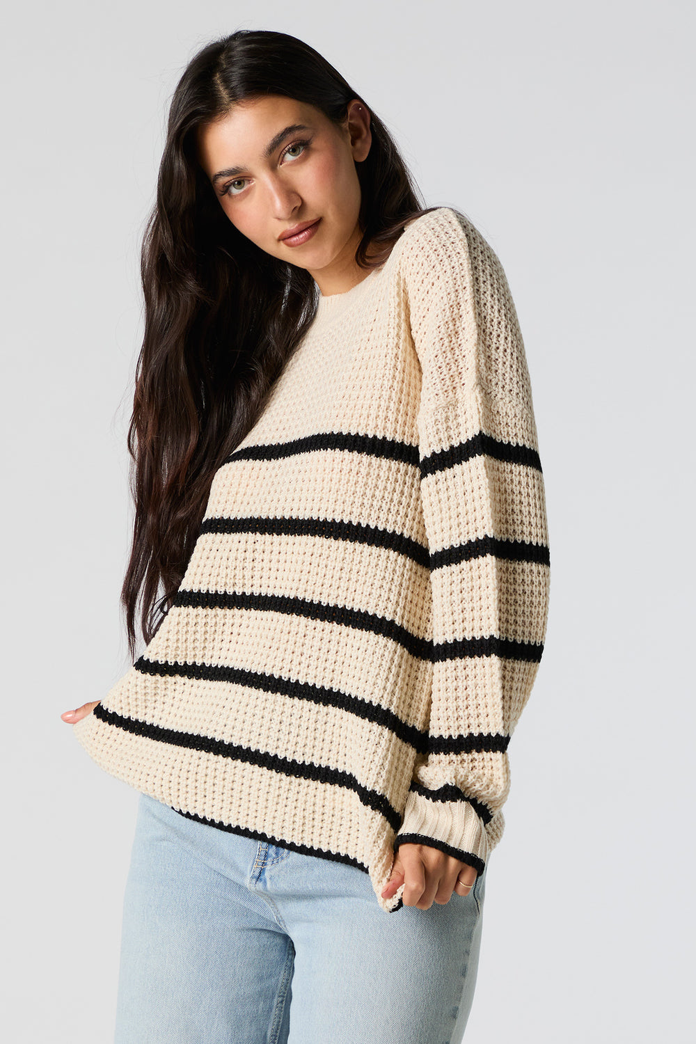 Striped Waffle Knit Sweater Striped Waffle Knit Sweater 7