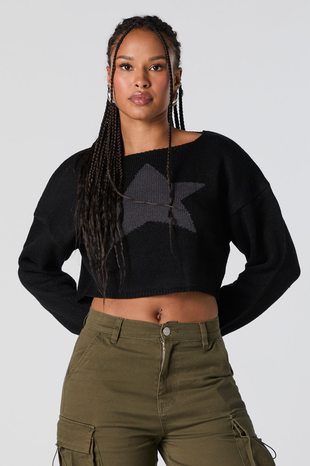 Star Jacquard Knit Cropped Sweater Star Jacquard Knit Cropped Sweater 4