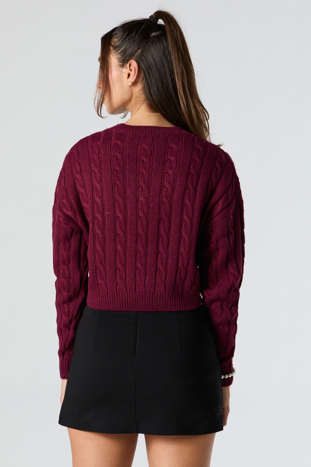 Cable Knit V-Neck Cropped Sweater Cable Knit V-Neck Cropped Sweater 11