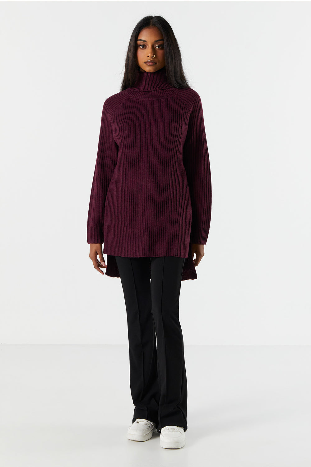 Ribbed Knit Turtleneck Tunic Ribbed Knit Turtleneck Tunic 12