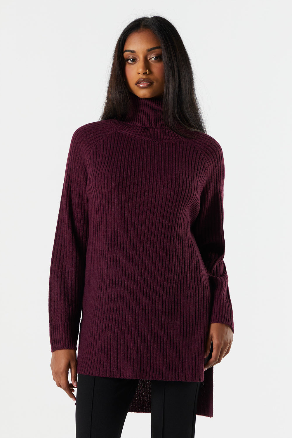 Ribbed Knit Turtleneck Tunic Ribbed Knit Turtleneck Tunic 10