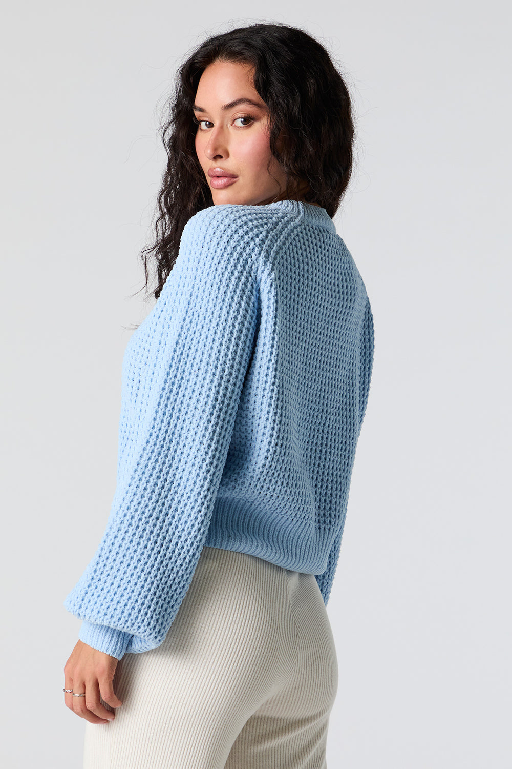 Waffle Knit Cropped Sweater Waffle Knit Cropped Sweater 5