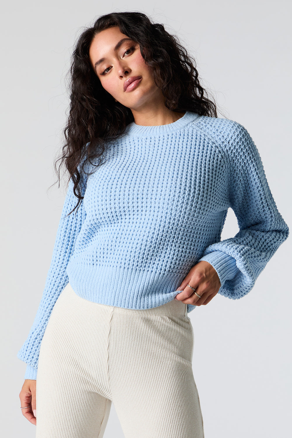 Waffle Knit Cropped Sweater Waffle Knit Cropped Sweater 4