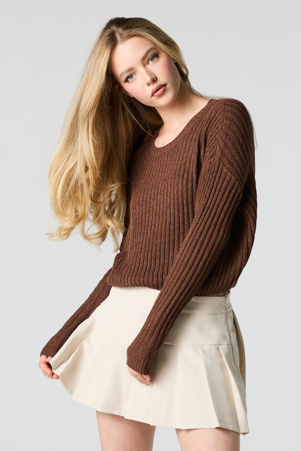 Wide Ribbed Knit Sweater Wide Ribbed Knit Sweater 1